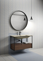 PURA konstrukce pod umyvadlo 102,6x46cm, černá mat/ořech (MSAP102N) (4)