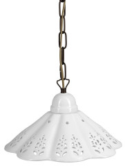 LAMPEDUSA závěsné svítidlo E27, 60W, 230V, IP21, keramické stínítko 30cm, mosazný řetěz (MC111C) (2)