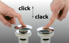 Umyvadlová výpust 5/4“, click-clack, velká zátka, max 80mm, zlato mat (7533.370.5.36) (5)