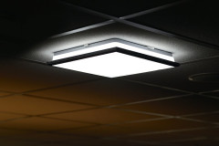 SILVER stropní LED svítidlo 28x28cm, 10W, 230V, 3000K/4000K/6500K, IP44, chrom (AU478) (2)