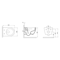 LUNA závěsná WC mísa, Vortex Rimless, 35,5x49cm, bílá (201.331.4	)