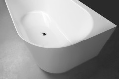 SUSSI L rohová stojící vana, litý mramor 170x70x49,5cm, bílá (90177L) (3)