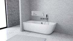 SUSSI L rohová stojící vana, litý mramor 170x70x49,5cm, bílá (90177L) (4)