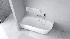 SUSSI L rohová stojící vana, litý mramor 170x70x49,5cm, bílá (90177L) (5)