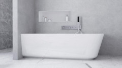 SUSSI L rohová stojící vana, litý mramor 170x70x49,5cm, bílá (90177L) (6)