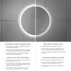 LED zrcadlo 500x700 se dvěma dotykovými senzory