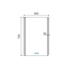 LED zrcadlo 500x700 se dvěma dotykovými senzory