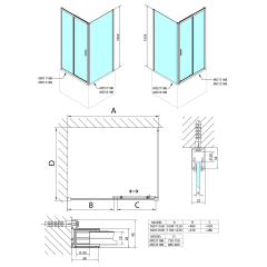 DEEP BLACK obdélníkový sprchový kout 1200x750mm L/P varianta, čiré sklo (MD1216B-01)(2)