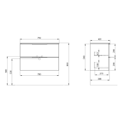 CIRASA umyvadlová skříňka 78x54x39cm, siena strip (CR792-4242S)