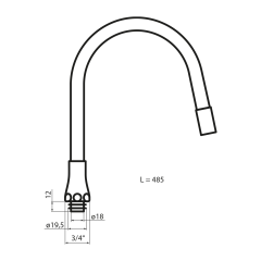 SINTRA nástěnná baterie, flexibilní ramínko, černá/chrom (SX013-70) (3)