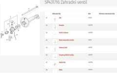 ORAS nezámrzný ventil 431716 - rozkres náhradních dílů
