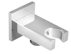 Držák sprchy hranatý, pevný, s vyústěním, chrom ( AQ591 )