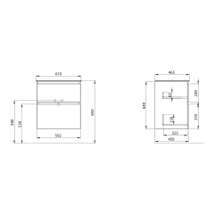 EZARA umyvadlová skříňka 59,2x64x46cm, dub stříbrný (EZ601-1111) (5)