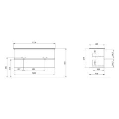 EZARA dvojumyvadlová skříňka 120x55x46cm, bílá lesk (EZ121-3030) (8)