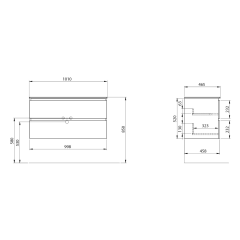 EZARA umyvadlová skříňka 99,8x52x46cm, dub stříbrný (EZ101-1111) (9)