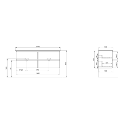 EZARA dvojumyvadlová skříňka 140x55x46cm, dub cuneo (EZ141-2525) (3)