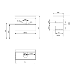 EZARA umyvadlová skříňka 78x54x39cm, bílá lesk (EZ792-3030) (5)