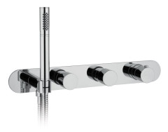 Podomítková termostatická sprchová/vanová baterie s držákem ruční sprchy, 2 výstupy,kulatá,chrom ( MB623 ) (3)
