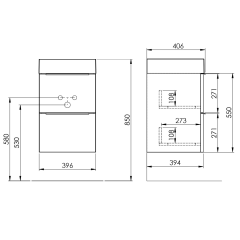 EMONA umyvadlová skříňka 39,4x55x39cm, borovice rustik (EM040-1616)(2)