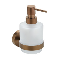 X-ROUND COPPER dávkovač mýdla 200ml, mléčné sklo, měď mat (XR103PG)