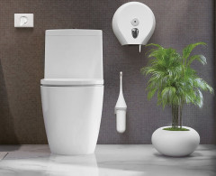 ECOLORED WC štětka závěsná, ABS, Soft Touch, bílá (A65801AW) (2)