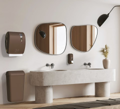 ECOLORED odpadkový koš nástěnný s víkem 23l, ABS, Soft Touch, hnědá (A74020DB) (2)