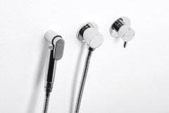 Bidetová sprška kulatá, s držákem, chrom (1209-02) (4)