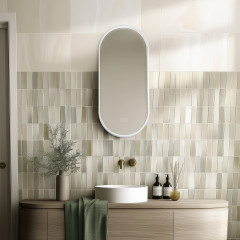 Bílé LED zrcadlo 450x900 se dvěma dotykovými senzory