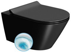 KUBE X závěsná WC mísa, GeniusFlush, 36x55cm, černá dual-mat (941326)