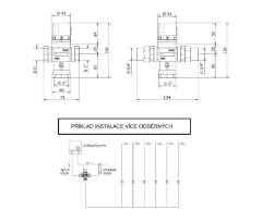 Termostatický regulátor teploty vody, 1", pro 4 až 8 odběrných míst, chrom ( TMTCOM ) (11)