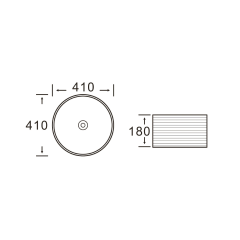 ALETTE keramické umyvadlo na desku, vysoké, Ø 41cm, bílá (AR459)(2)