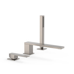 TRES SLIM Exclusive vanová baterie jednopáková stojánková 3-otvorová, kartáčovaná ocel ( 20216101AC)