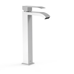 TRES CUADRO Exclusive umyvadlová baterie s kaskádovým výtokem, vysoká, bílá/chrom ( 00681001BL)