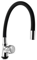 Stojánkový ventil 1/2", flexibilní ramínko, chrom/černá mat (ZY1807F)