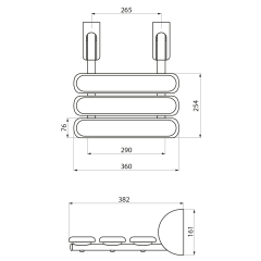 HANDICAP sklopné sedátko do sprchového koutu, 36x25cm, bílá (A140101)(2)