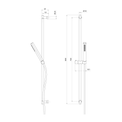 Sprchová souprava, posuvný držák, 800mm, zlato mat (SC716G)(2)
