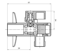 Rohový kulový ventil 1/2"x3/8", s filtrem, pár, chrom ( 5312 ) (2)