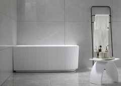 TIBERA STRIP L rohová stojící vana, 150x75cm, bílá (E1047G) (4)