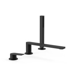 TRES PROJECT vanová baterie jednopáková stojánková 3-otvorová, výtokové rameno 230mm, matná černá barva ( 21116103NM )