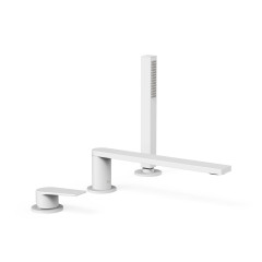 TRES PROJECT vanová baterie jednopáková stojánková 3-otvorová, výtokové rameno 230mm, matná bílá barva ( 21116103BM )