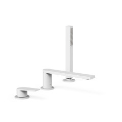 TRES PROJECT vanová baterie jednopáková stojánková 3-otvorová, výtokové rameno 180mm, matná bílá barva  ( 21116101BM )