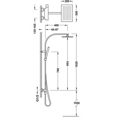 TRES SLIM Exclusive sprchový set s hlavovou a ruční sprchou, matná černá barva ( 20219101NM ) (2)