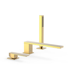 TRES SLIM Exclusive vanová baterie jednopáková stojánková 3-otvorová, zlato ( 20216101OR)