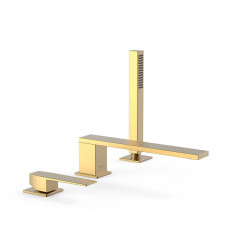TRES SLIM Exclusive vanová baterie jednopáková stojánková 3-otvorová, zlato mat ( 20216101OM)