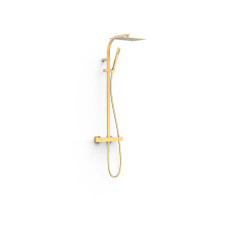 TRES SLIM Exclusive set termostatické sprchové baterie s hlavovou a ruční sprchou, zlato mat (19039306OM)