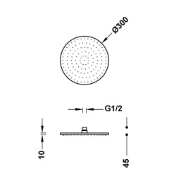 TRES hlavová sprcha kruhová průměr 300 mm, chrom (13413730) (2)