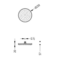TRES hlavová sprcha kruhová průměr 250 mm, chrom (13413726) (2)