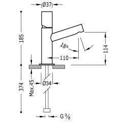 TRES MAX umyvadlová baterie s ovládací kostkou s odtokovou soupravou, chrom (06110301D) (2)