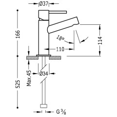 TRES MAX umyvadlová baterie páková bez odtokové soupravy, chrom (06210301) (2)