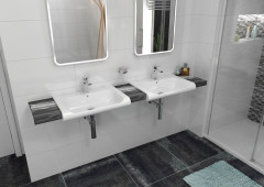 INKA keramické umyvadlo polozápustné, 40x40cm, bílá (341201) (3)